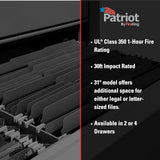 FireKing Patriot Vertical 2 Drawer Fire Rated File Cabinet, Parchment