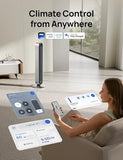 DREO Tower Fan for Bedroom, 42 Inch 120° Oscillating Fan, 20dB Quiet DC Motor, 28ft/s Velocity Bladeless Standing Fan with 12 Speeds, 4 Modes, 12H Timer Cooling Fans for Home, Living Room