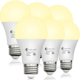 evelor 6-Packs A19 LED Light Bulbs,60W,Soft White 2700K,Dimmable,E26 Base