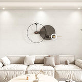 PSYCHE GOD Mid Century Modern Large Silent Wall Clock Non Ticking for Living Room, 40 inch Giant Decorative Round Black Clock for Wall, Big Unique Metal Fancy Clock Wall Decor for Bedroom Entryway