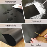 Black Chair Mat for Hardwood Floor, 58 x 84 Inch Plastic Floor Protector, 5'×7' Area Rug for Dining Room