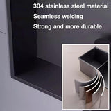 This Waterproof Recessed Bathroom with Built-in Trash Can, Stainless Steel Shower Storage