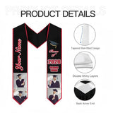 Numom Custom Graduation Stoles for Graduation 2026, Sash Grad 2026 Personalized Grad Stole Sash with Name, School Name, Photo（Style 7）