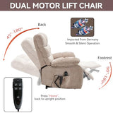 Power Lift Recliner Chair with Massage & Lumbar Heat, Big and Tall, Beige