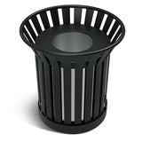 kaiwrxin Commercial Outdoor Trash Can - 60L Heavy Duty Metal Garbage Bin with Lid & Liner, Weather-Resistant Waste Receptacle (Black, Large)