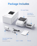 Label Maker Machine with Tape, 3'' Bluetooth Thermal Transfer Sticker Printer for Small Business Clothing