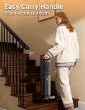 Space Heater - 1500W PTC Heaters for Indoor Use - Portable Heater with Thermostat and Remote - Room Heaters with 70° Oscillation - Quiet for Office, Bedroom, Room 8 Safety Protections