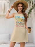 AUGCONE Tank Dress for Women Casual Sundresses Sun Dress(Apricot, XL)