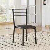 Round Dining Table Set for 4, Wood Tabletop & Heavy-Duty Steel Frame, 5-Piece Dinette with Chairs for Kitchen