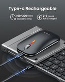 Foldable Keyboard and Mouse, XKM01 True Full-Size Folding Wireless Keyboard Mouse Combo for Business Travel