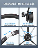 Wireless Headset with Mic for Work, Bluetooth V5.2 Headphones with AI Noise Cancelling Microphone