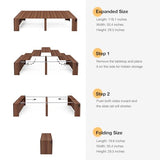 Modern Extendable Dining Table for 2 to 12 People with Outlet, Space Saving Expanding Table with Storage for Party