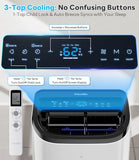 12,000 BTU Portable Air Conditioner Cools Up to 550 Sq.Ft, Auto-Evaporation Low Noise Portable AC Unit with Remote Control Fits for Large Room, Office, Garage, White