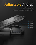 Laptop Cooling Pad 5 Fans Up to 17.3 Inch Heavy Notebook Cooler, Blue LED Lights, 2 USB Ports