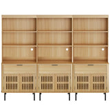 WAMPAT 72.8" Tall 6 Tiers Bookshelf with Doors & Drawer for Home Office