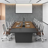 10FT Conference Table for 10 People, Large Rectangular Boardroom Meeting Table