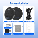 SVN O1 Dual Conference Speaker and Microphone, Wireless Cascading 33FT for 30People Conference Room, 3A+AI Noise Cancelling