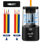 Tenwin Electric Pencil Sharpener - Auto Stop, Sharp & Fast, for 6-12mm Colored Pencils