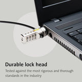 Combination Cable T-Bar Standard Lock Slot for Laptops, Resettable 4 digit password with 6 Foot Cable