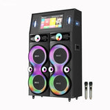 Dolphin Karaoke Machine with Screen – Karaokebox 4120: Quad 12" Big Karaoke Machine, 18.5" Touchscreen Lyrics Display, WiFi, Bluetooth Speakers, 2 UHF Wireless Mics, Powerful Sound System & Deep Bass