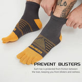 Sunew Five Finger Socks Women, Viscose Made from Viscose Odor Free Breathable Mesh Crew Five Finger Toe Socks for Running Walking Athletic Grey+Yellow 3 Pairs Small