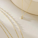 YOIHUR Layered Gold Necklaces for Women, 14K Gold Plated Necklace Trendy Layering Circle Zircon Pendant Necklace Set Jewelry for Women