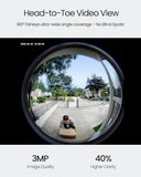 Video Doorbell Camera Wireless, Head-to-Toe 180° Ultra View Battery Powered, No Subscription Fee