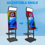 Magic Mirror Photo Booth Machine 40" with Portable Printer and Printer Stand