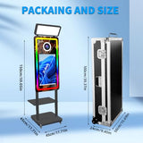 Magic Mirror Photo Booth Machine 40" with Portable Printer and Printer Stand