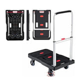 Portable Push cart Dolly with Adjustable Handle for Auto, Luggage, Personal, Travel, Moving Shopping and Office Use