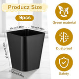 SHENLIU 9 Pack 2 Gallon Trash Can, Black Small Garbage Can Bulk Bathroom Trash Bin