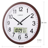 OSTAR 14" Large Analog Digital Display Wall Clock Silent Non-Ticking, Day of The Week Temperature Battery Operated Clock for Living Room Bedroom Kitchen