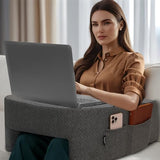Lap Desk Pillow with Arm Rest, Gaming Pillow for Bed, Laptop Desk for Couch, Comfortable for Reading