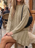 Tankaneo Womens 2 Piece Sweater Skirts Set Chunky Cable High Neck Long Sleeve Sweaters Ruffle Mini Skirt Lounge Set