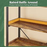 Huuger 5 Tier Bookshelf, Display Bookshelf with 10 Open Shelves and Raised Baffle