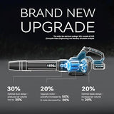 GEVEELIFE Leaf Blower Cordless, 650CFM & 3 Speed Levels, Electric Cordless Leaf Blower with 2 * 5.0Ah Battery Powered, Blue Blowers