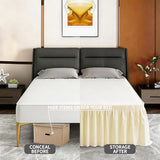ANARACHON Twin Bed Skirt, Elastic Wrap Around Bed Skirt Twin Size, Bed Skirts for Adjustable Bed, Easy Fit with 18" Drop Length Tailored Drop Dust Ruffle (Light Yellow)