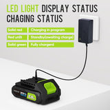 STEELITE 21V Cordless Leaf Blower, 150 MPH 600 CFM High-Performance Airflow, Lightweight Electric Blower for Lawn Care, Patio Cleaning, Leaves & Dust, Includes 2 x 2.0Ah Batteries - Green