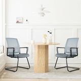 CLATINA Office Guest Chair with Adjustable Lumbar Support and Mesh Back Computer Chairs with Sled Base Desk Chair no Wheels