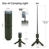Telescopic Camping Lights,Portable Camping Lantern with Storage Bag,10500mAh Rechargeable Outdoor Adventure Emergency Light,Waterproof LED Work Lights with Magnetic (Light Green)