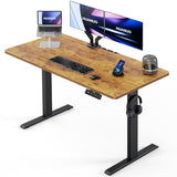 HUANUO Electric Standing Desk, 55" x 24" Height Adjustable Desk, 4 Memory Height Settings, Rustic Brown