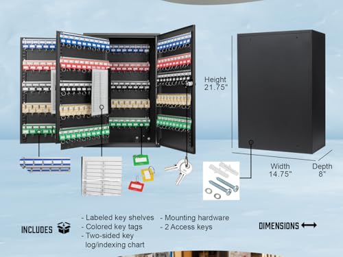 Barska 300 Position Key Lock Box – Wall Mount Key Cabinet with Numbere ...
