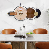 Anmotpe 38x20 Inch Large Modern Wall Clock for Living Room - Metal & Wood Combination, Silent Non-Ticking Battery Operated Decorative Clock for Home, Bedroom, Kitchen, Office