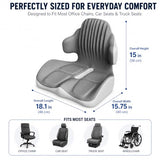 GueYi Pro Orthopedic Seat Cushion with 4-Zone Ergonomic Support, L-Shaped Lumbar & Back Support, High-Density Memory Foam for Office Chair, Wheelchair, Car & Travel (Blackish-Gray Pro,1)