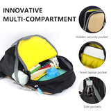 MIVENTO Hiking Backpack Waterproof Nylon Material, Breathable Back Pad Design, Separate Laptop Compartment for Outdoor Camping Travel (Black)