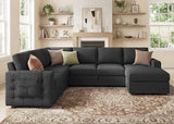 HONBAY Sectional Sleeper Sofa with Pull-Out Bed Storage Chaise