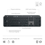 Logitech MX Keys S Wireless Keyboard, Low Profile, Fluid Precise Quiet Typing, Programmable Keys, Backlighting