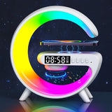 2025 New Mini LED Table Lamp, Wireless Charging Atmosphere Lamp, Bluetooth Speaker, Dimmable Night Light, Bedside Lamp, (White)