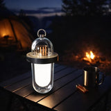 AUGE LIGHT Vintage Camping Lantern Battery Powered with Flickering Flame Effect, Rechargeable LED Camping Light, IP54 Waterproof Outdoor Camping Lamp for Van, Camper, Hiking