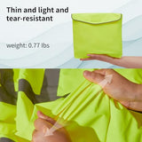 SRsafety Hi Vis Rain Poncho,High Visibility Rain Ponchos for Adults with Pocket,Safety Rain Jacket Stowable Conjoined Cap (yellow)